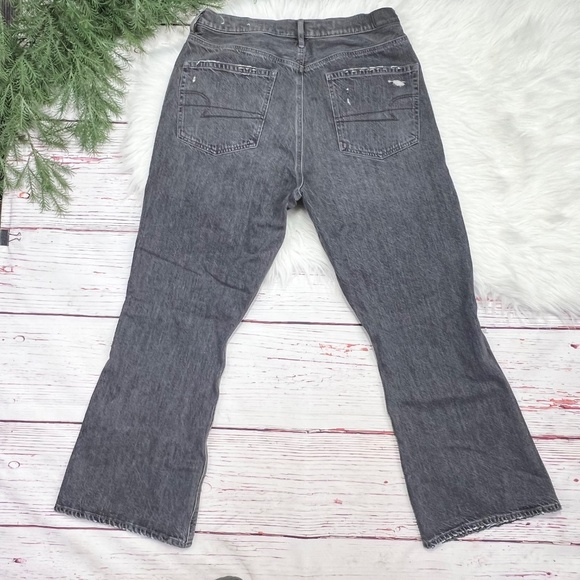 👖|•AMERICAN EAGLE•| Black 90s Flare Jeans Size 12 X-Short 👖 - Picture 2 of 5